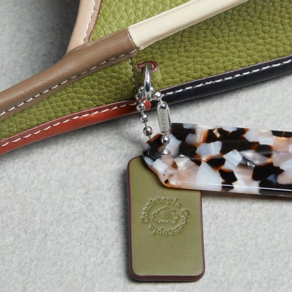 Coachtopia Ergo Bag With Colorful Binding In Upcrafted Leather - Olive Green - Picture 5 of 10